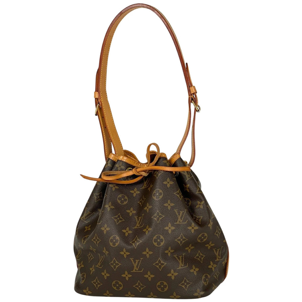 Louis Vuitton Noe Shoulder Hobo Drawstring Shoulder Bag Monogram Brown